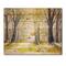 Designart - Bright Sunshine Through The Forest Trees I - Traditional Print on Natural Pine Wood
